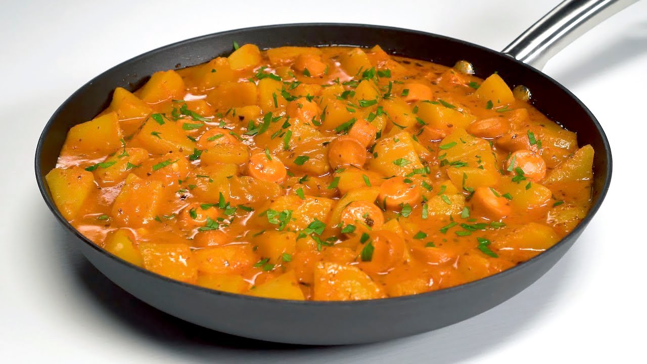 ONE-PAN German-Style POTATO & SAUSAGES STEW in 40 Minutes! Recipe by Always Yummy!