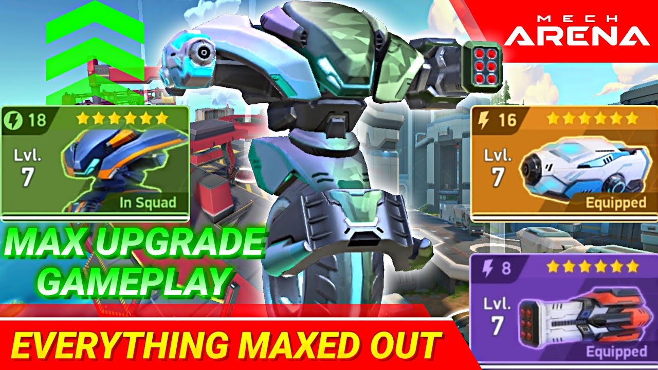Killshot Railgun Missile Rack - Max Upgrade Gameplay Godlike - Mech Arena Robot Showdown