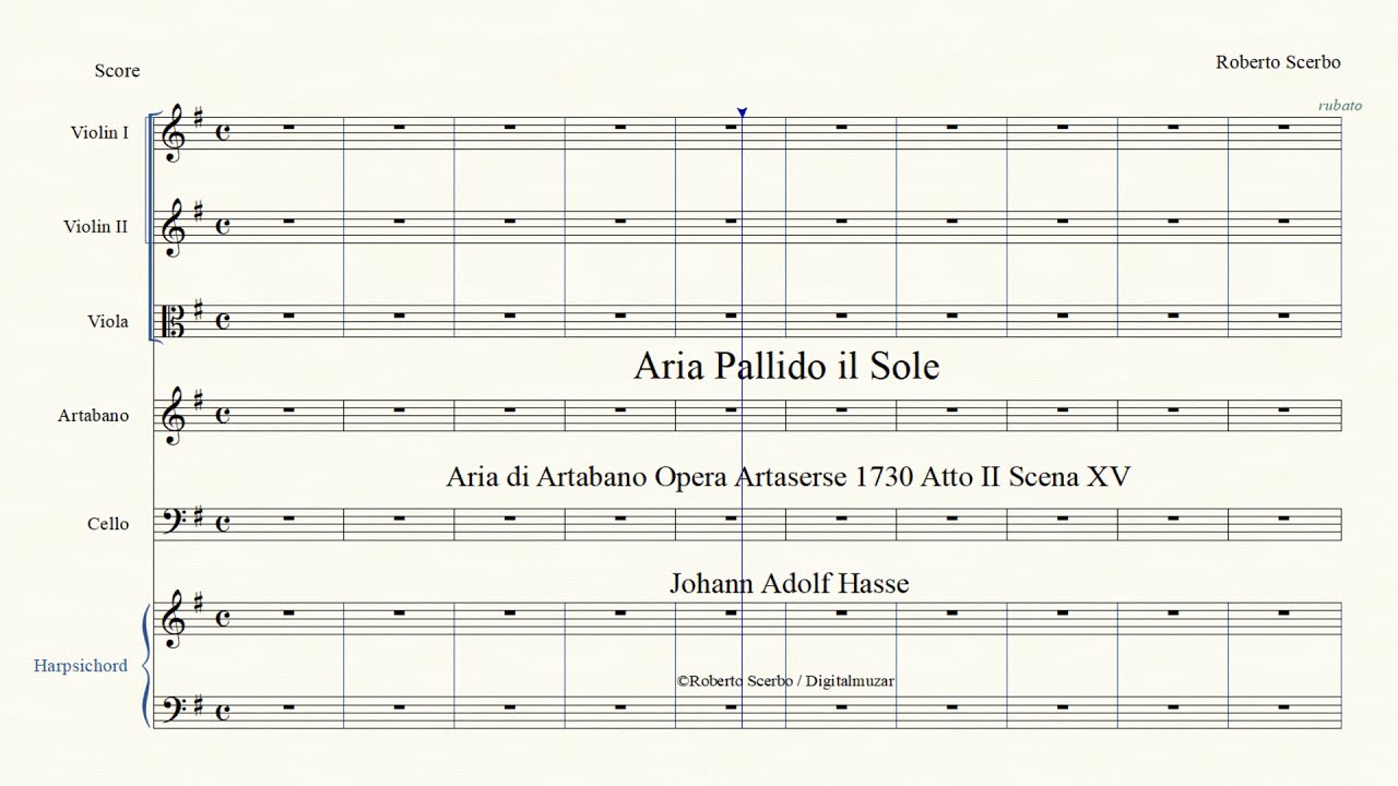 Aria Pallido il Sole - Artabano  - Opera Artaserse - OV - J A Hasse