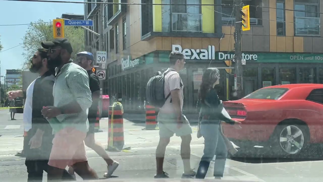 4K Driving Queen St. West Toronto to Dufferin St and Gardiner Express way
