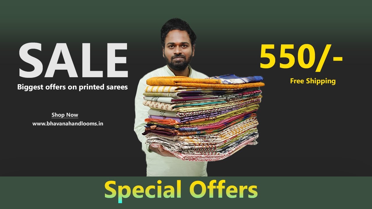 Biggest offers on Printed Sarees | Mega SALE | Mana Handloom Sarees