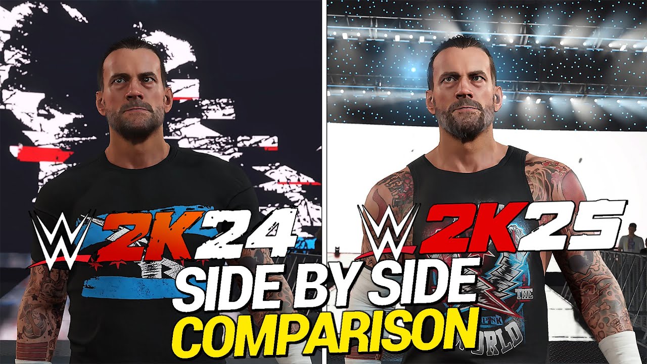 WWE 2K24 vs WWE 2K25: CM Punk Entrance Comparison!