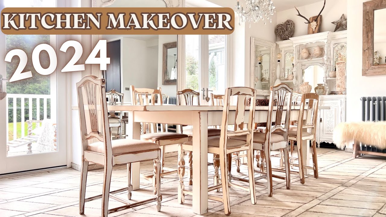 KITCHEN Table + Chairs Makeover ~ Home Decor Inspiration ~ Thrifted Decor ~ Winter Decorating Ep 1