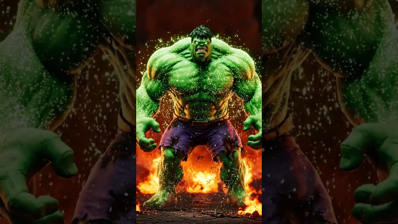 ✨ Glittering Hulk Rage! 😱 Mind-Blowing Change to Crush Enemies & Escape Flames! 🦸&zwj;♂️