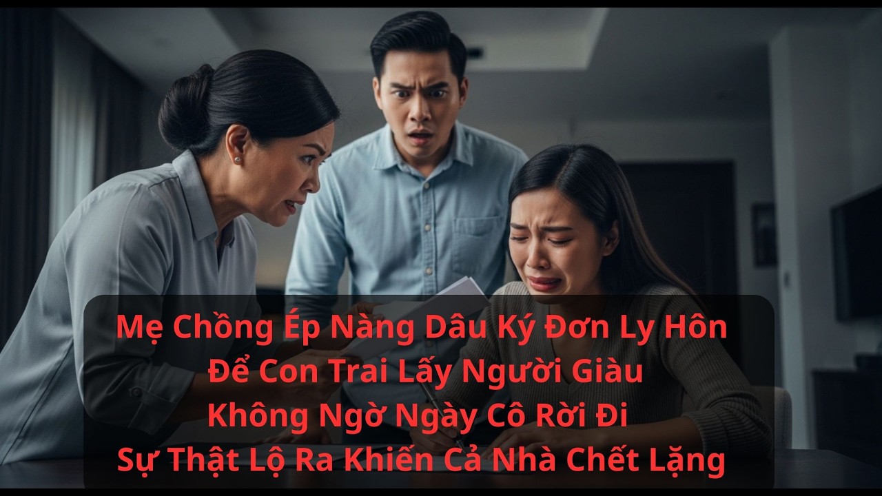 Mẹ Chồng Ép Nàng Dâu Ký Đơn Ly Hôn Để Con Trai Lấy Người Giàu–Không Ngờ Ngày Cô Rời Đi Sự Thật Lộ Ra