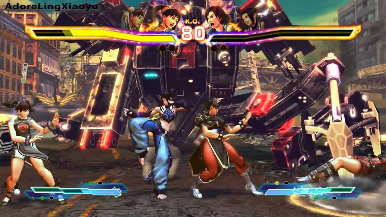 Street Fighter X Tekken Versus Team Ling Xiaoyu & Chun-Li VS Asuka Kazama & Juri
