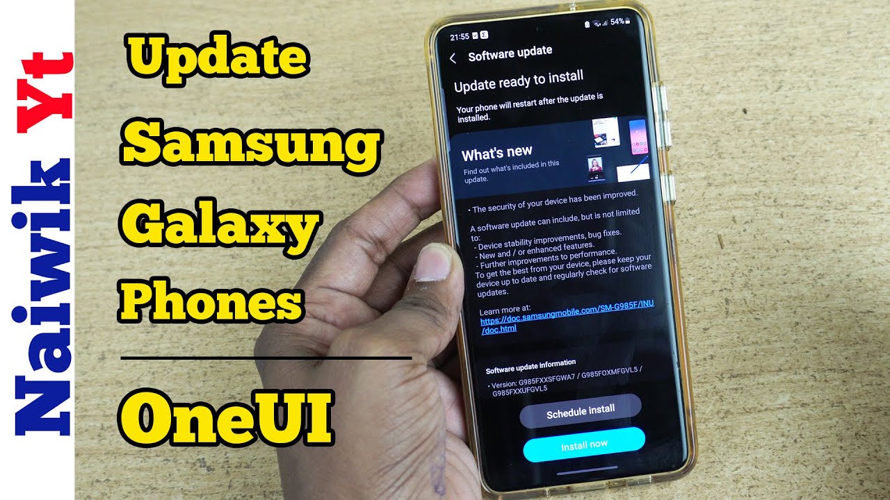 How to update Samsung galaxy Phone to latest version of Oneui Naiwik yt