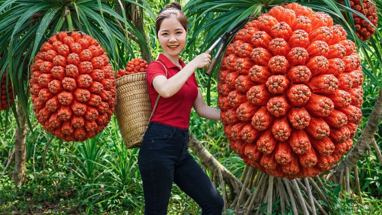 Harvesting 1000+KG of Red Sea Pineapples in the Deep Forest – Rural Life Adventure