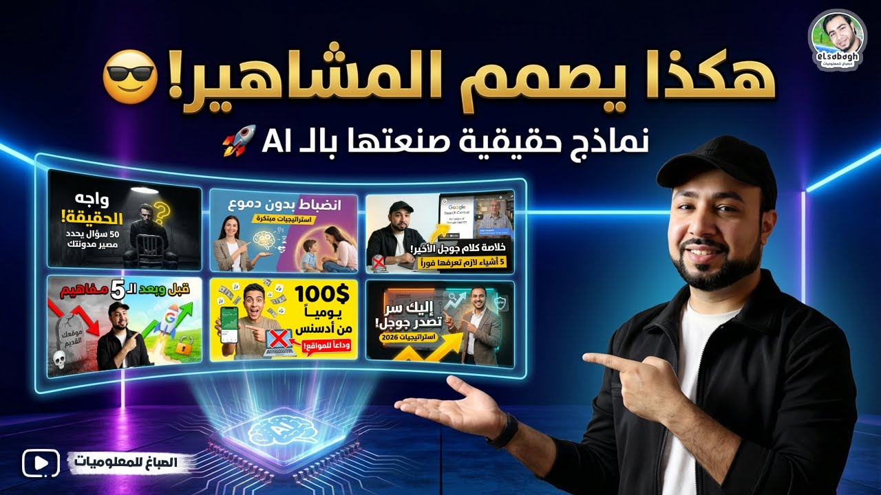 تصميم الصورة المصغرة لليوتيوب زي المشاهير 😎 بالذكاء الاصطناعي في ثواني 🚀