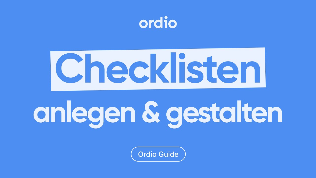 Ordio - Checklisten anlegen und gestalten