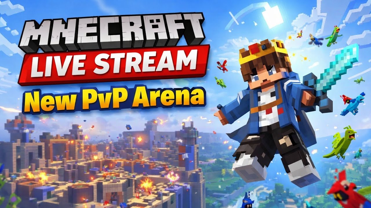 MINECRAFT LIVE STREAM NEW PVP ARENA..