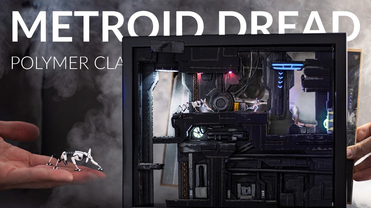 Building a METROID DREAD DIORAMA – with Polymer Clay, LED & Cardboard