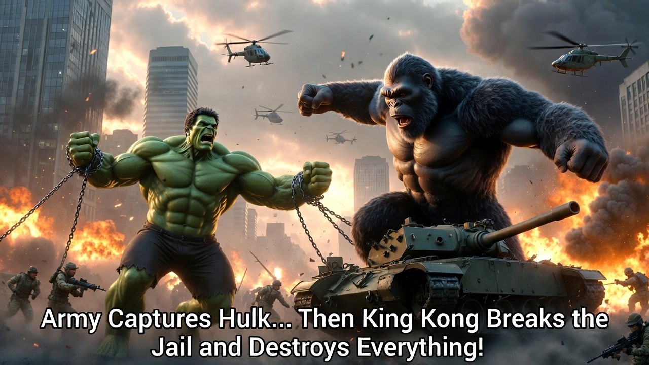 Army Captures Hulk… Then King Kong Breaks the Jail and Destroys Everything! 🔥