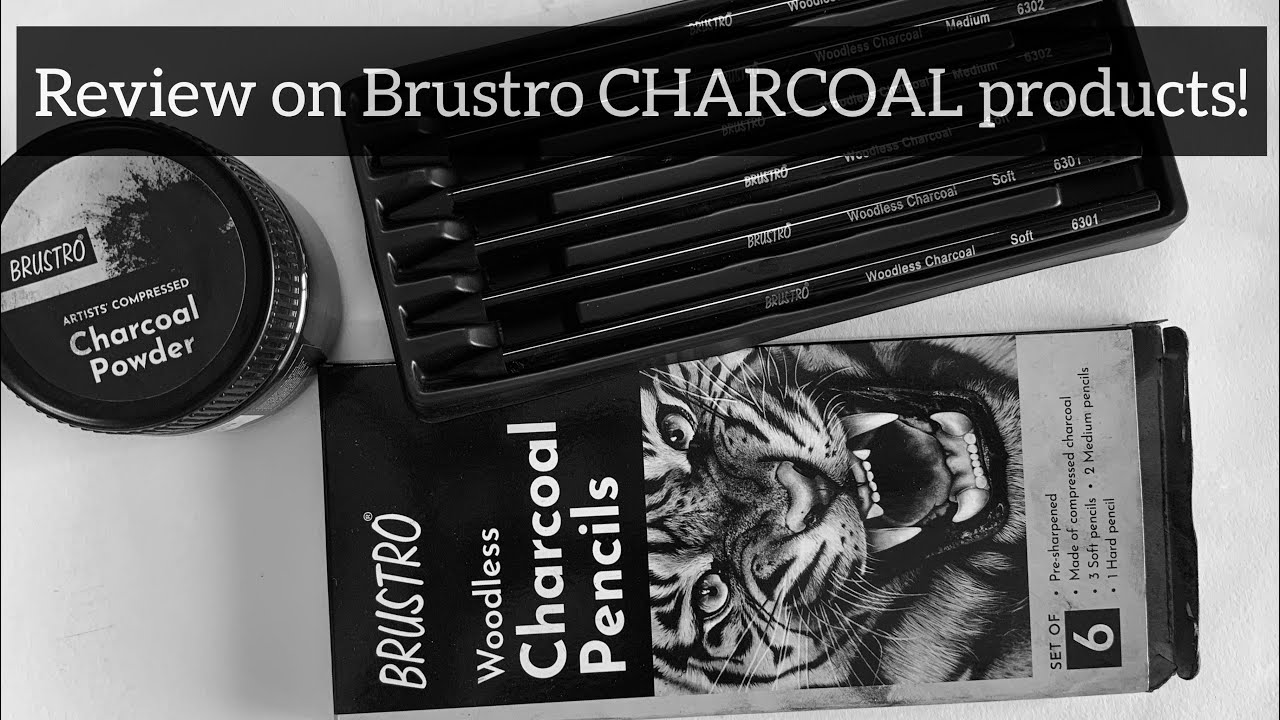 Detailed review on the NEW CHARCOAL PENCILS and POWDER launched by Brustro!