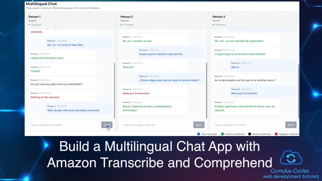 Build a Multilingual Chat App with Amazon Transcribe and Comprehend