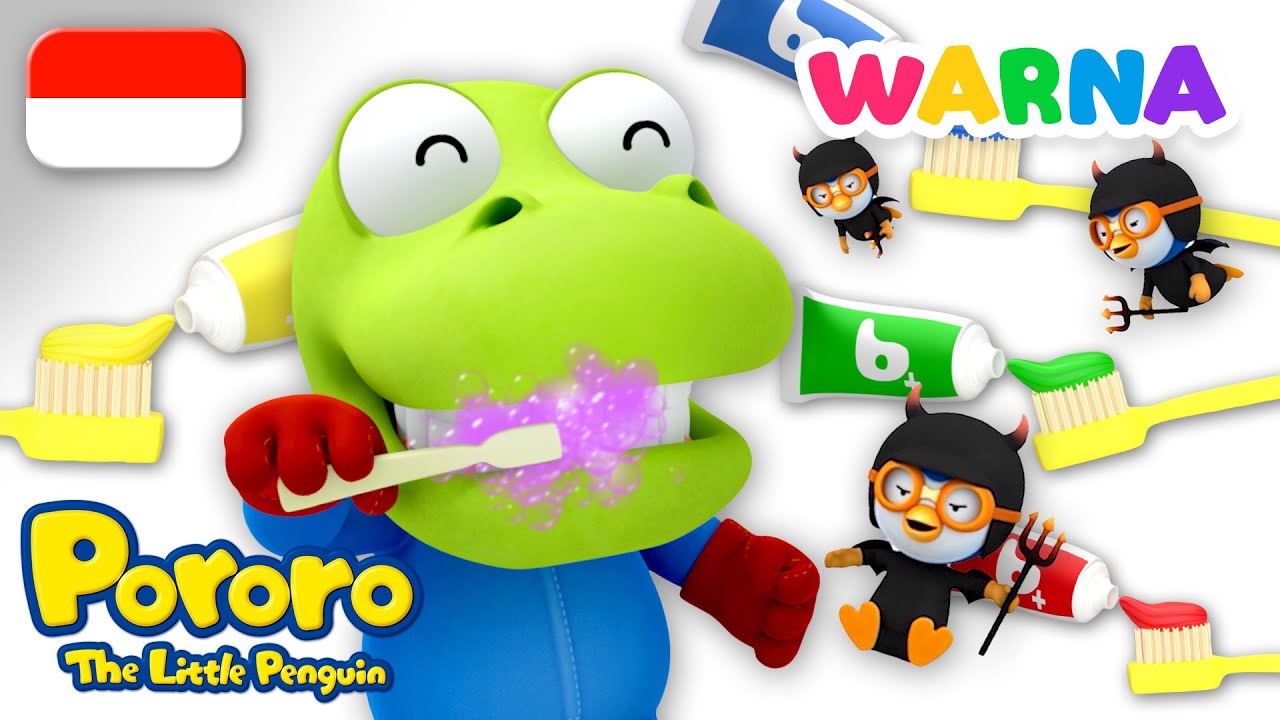 Pororo Bahasa Indonesia | Odol Warna-Warni 🎨 Belajar Warna | Kartun Anak