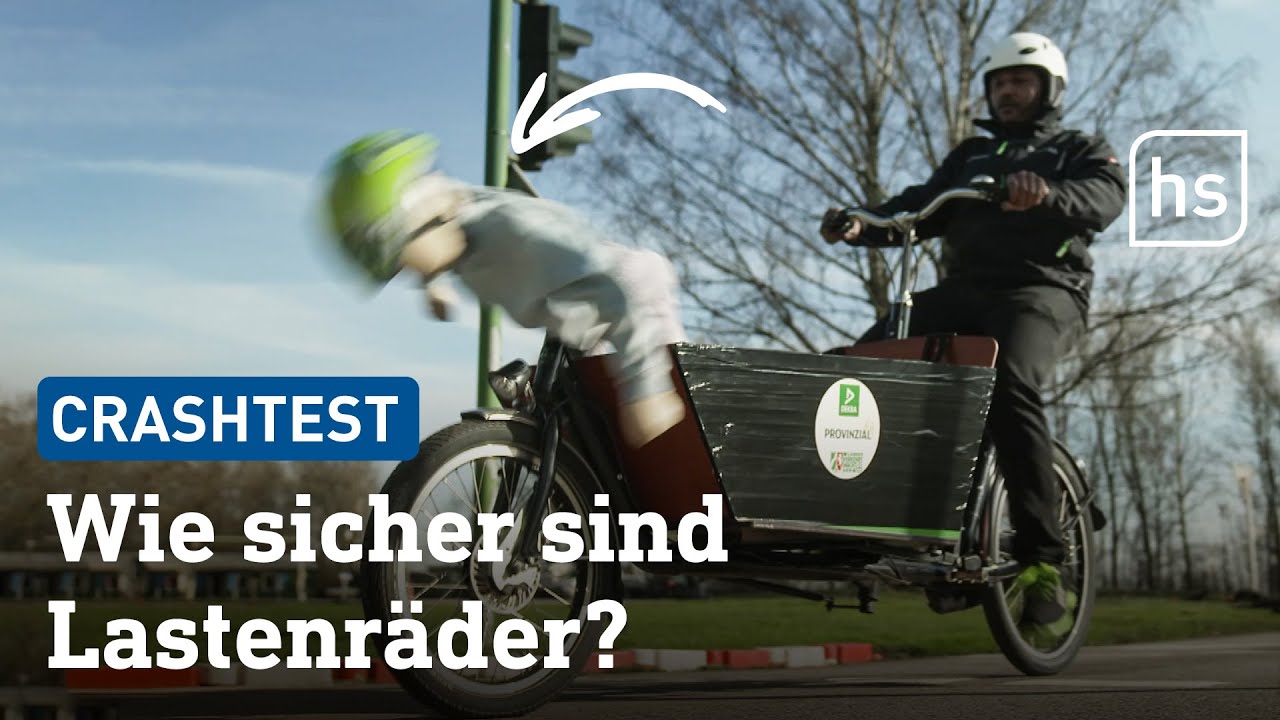Crash-Test: Wie es sich mit dem Lastenrad sicherer fährt | hessenschau