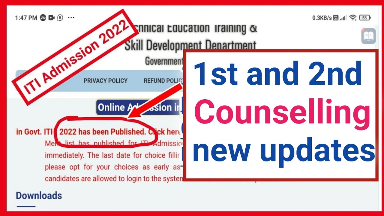 🔴ITI Admission 2022 new update// 1st,2nd Phase Counselling new updates #iti //@YourstudyEducation