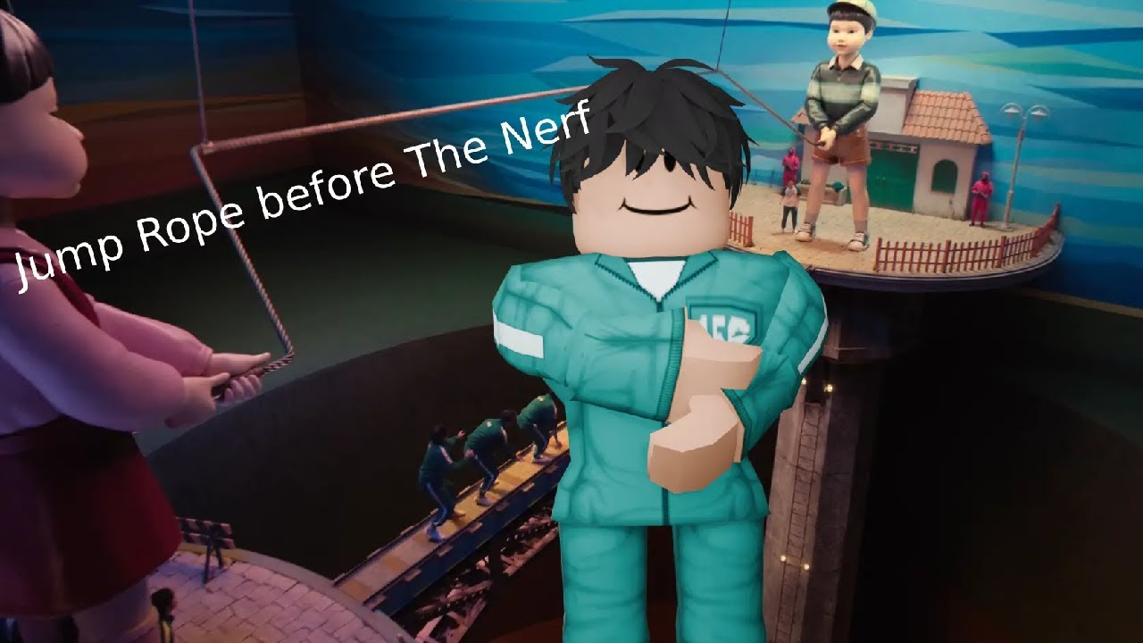 Playing Roblox ink game Jump Rope before the nerf