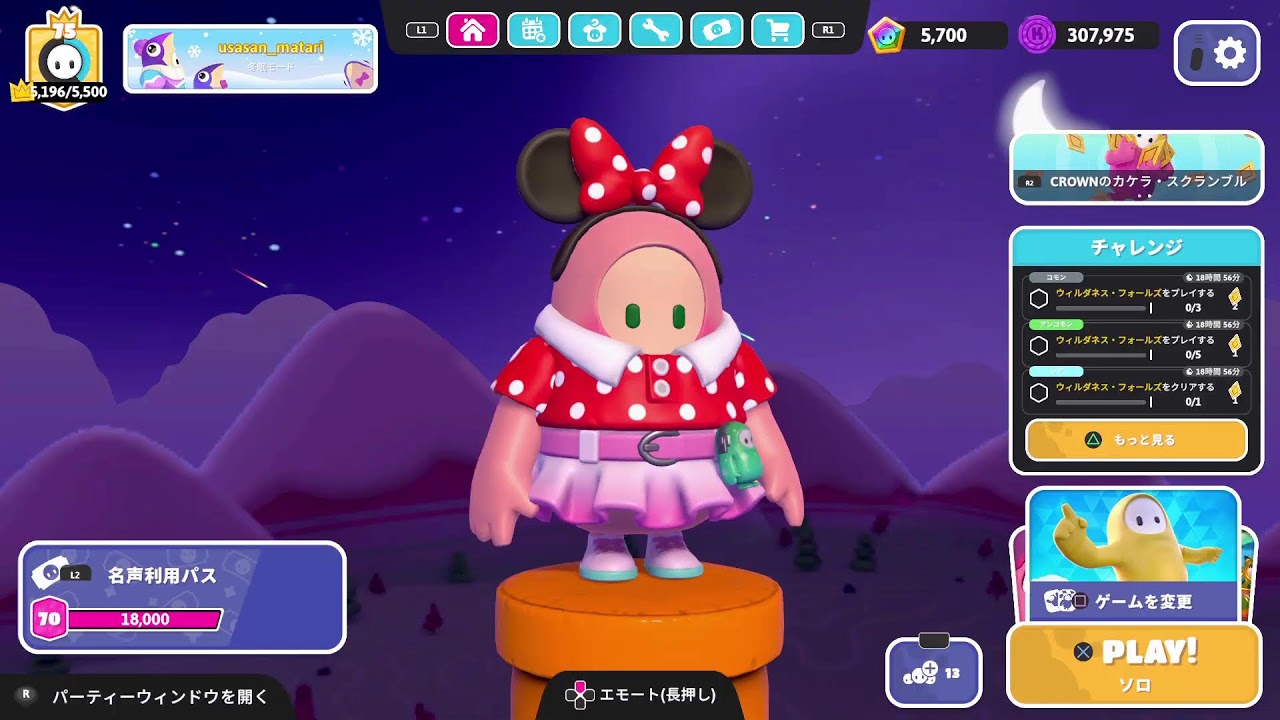ソロからカスタム　フォールガイズ
