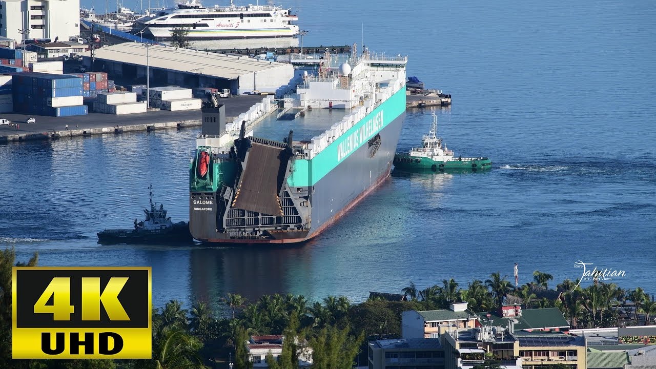 Vehicle carrier vessel named SALOME was seen in Papeete Tahiti Harbor