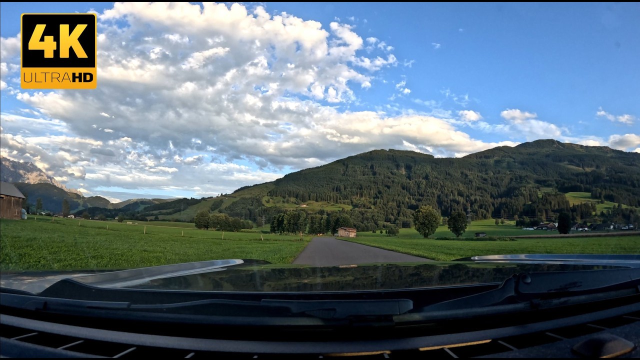 Nice scenic evening drive near Zell am See Austria