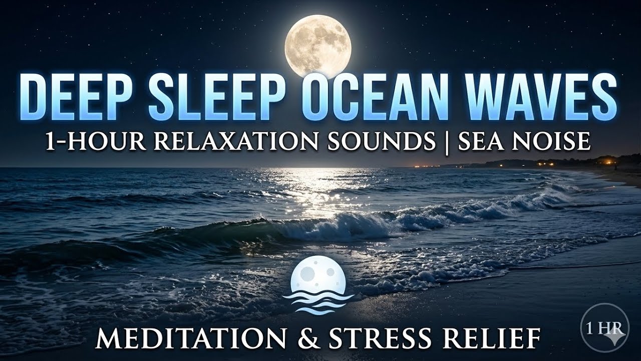 Ocean Waves for Deep Sleep 🌊 | 1 Hour Relaxing Sea Sounds | Stress Relief & Meditation