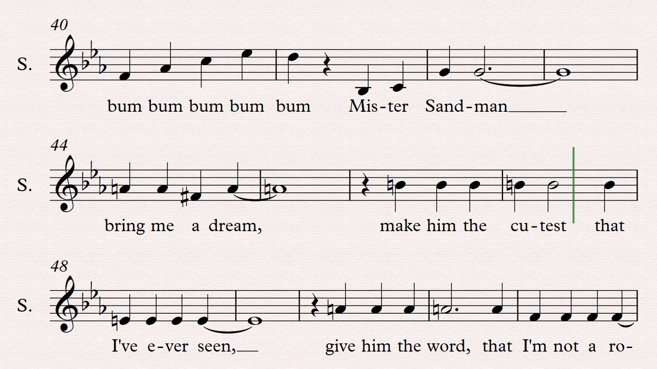 mister Sandman soprano 1