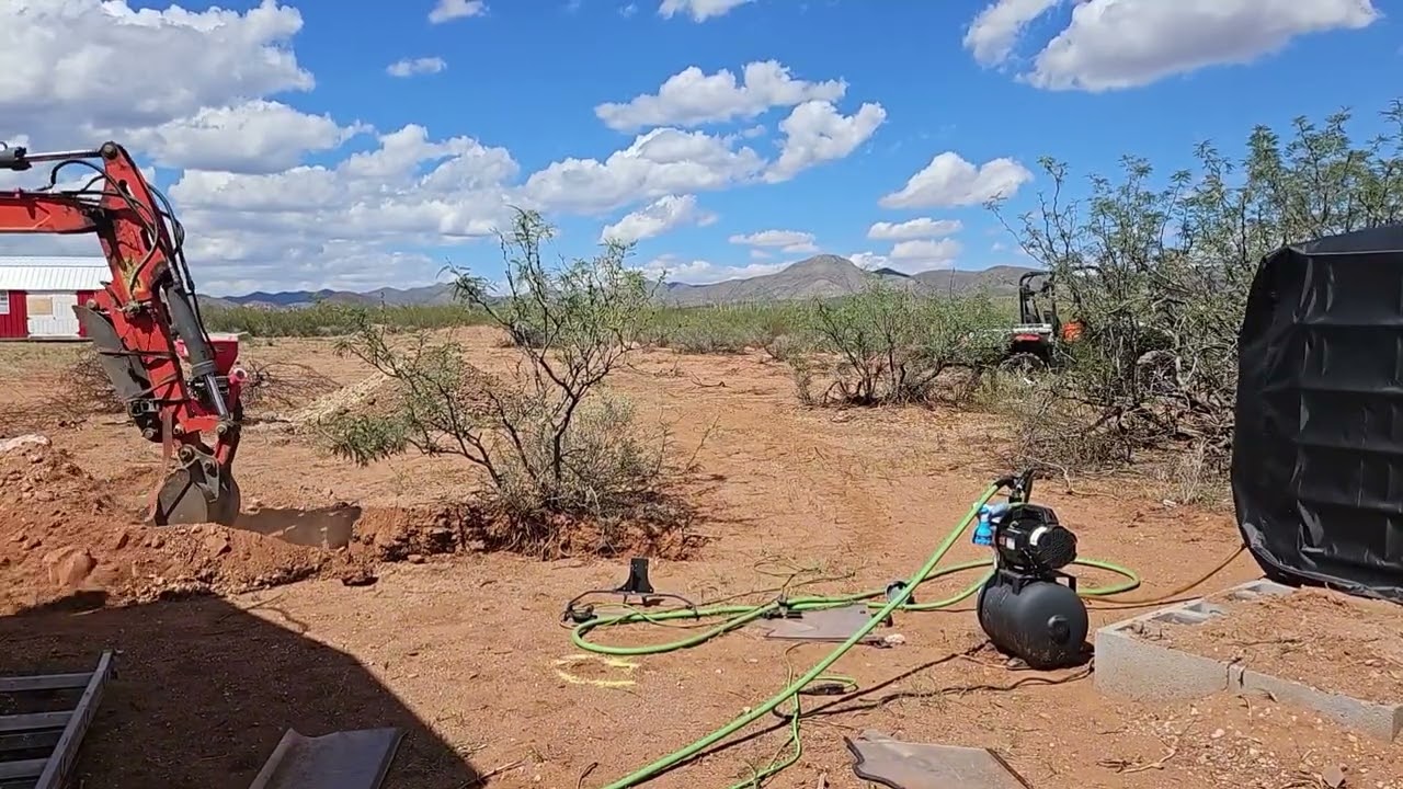 Planting some trees at the ranch with the excavator