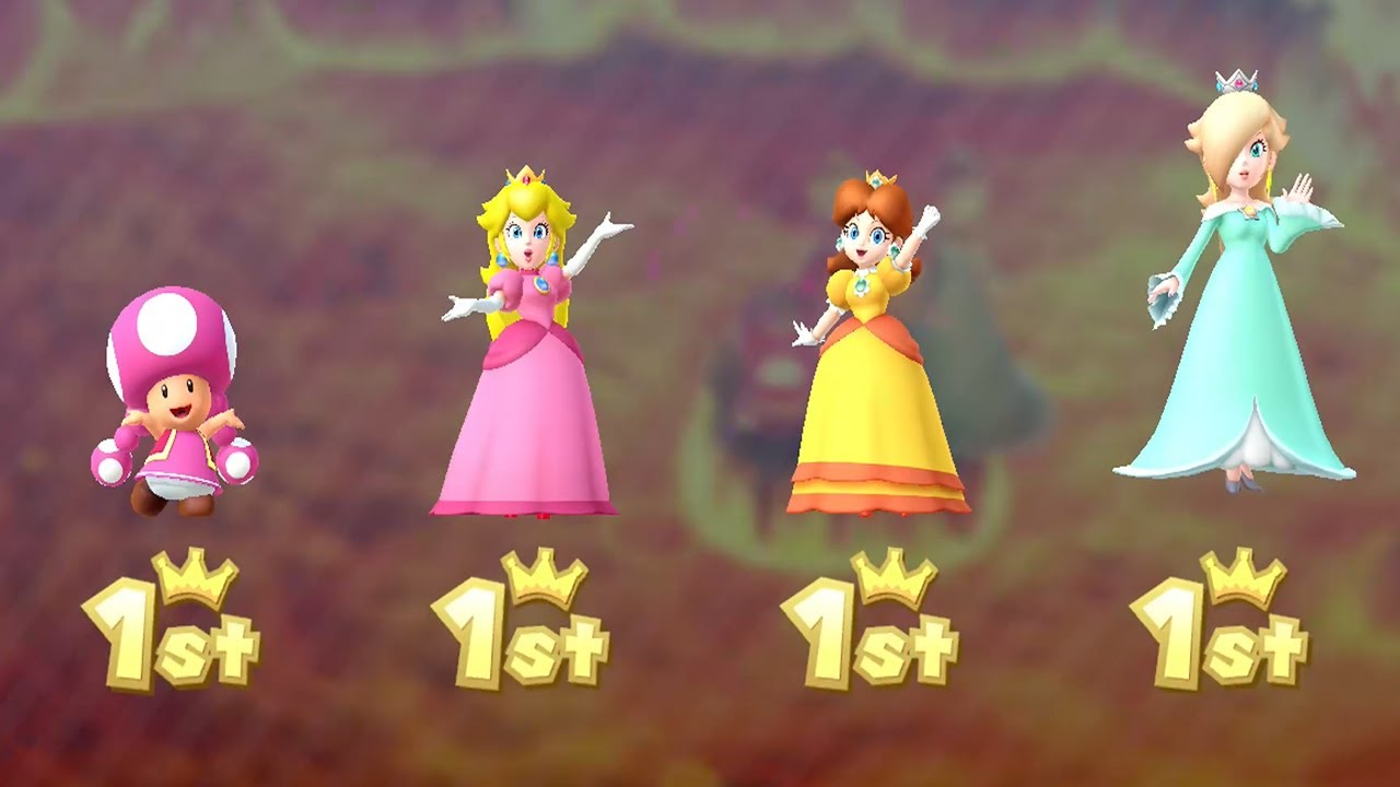 Mario Party 10 Meanie Match - Mini Game - Toadette vs Peach vs Daisy vs Rosalina (Very Hard)