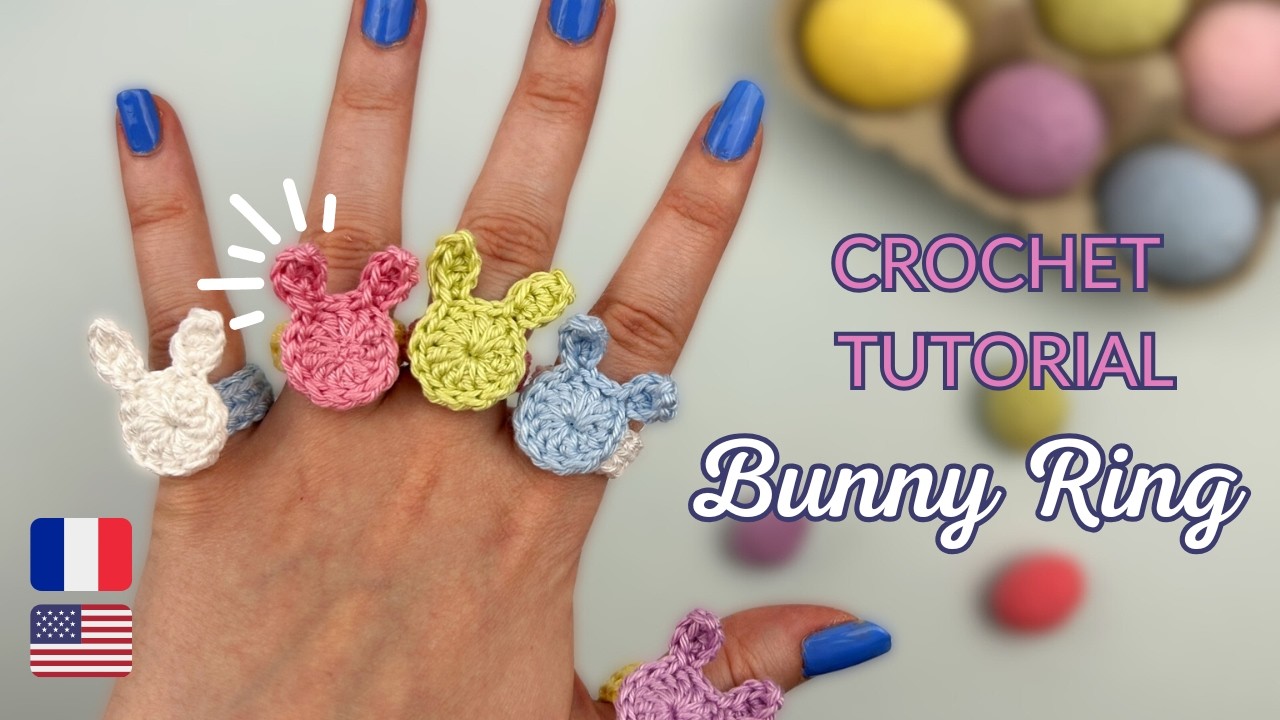 Bague Lapin 🐰 - TUTORIEL CROCHET sans couture et facile pour débutant et Pâques - BIJOUX #patron