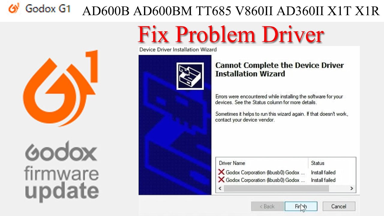 Godox G1 อัพเดท เฟิร์มแวร์ Update Firmware TT685 V860II AD360II AD600B AD600BM X1T X1R Fix Problem