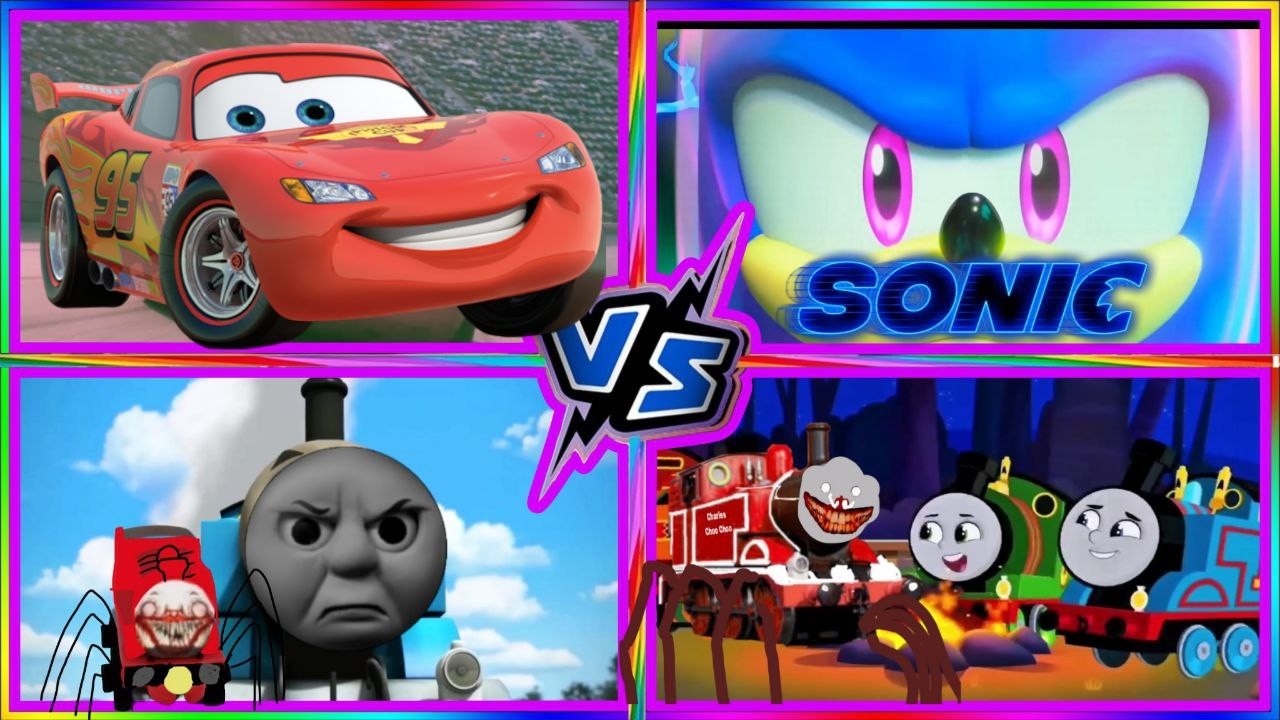 CHOO CHOO CHARLES🥶 🆚 SONIC 🚀 🆚THOMAS AND FRIENDS 🚂🆚 MCQUEEN🏎
