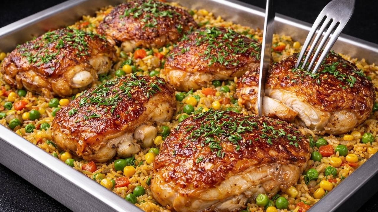 Bardzo proste danie stir-fry z warzywami i kurczakiem | Ryż i kurczak z piekarnika | Tajny przepis!