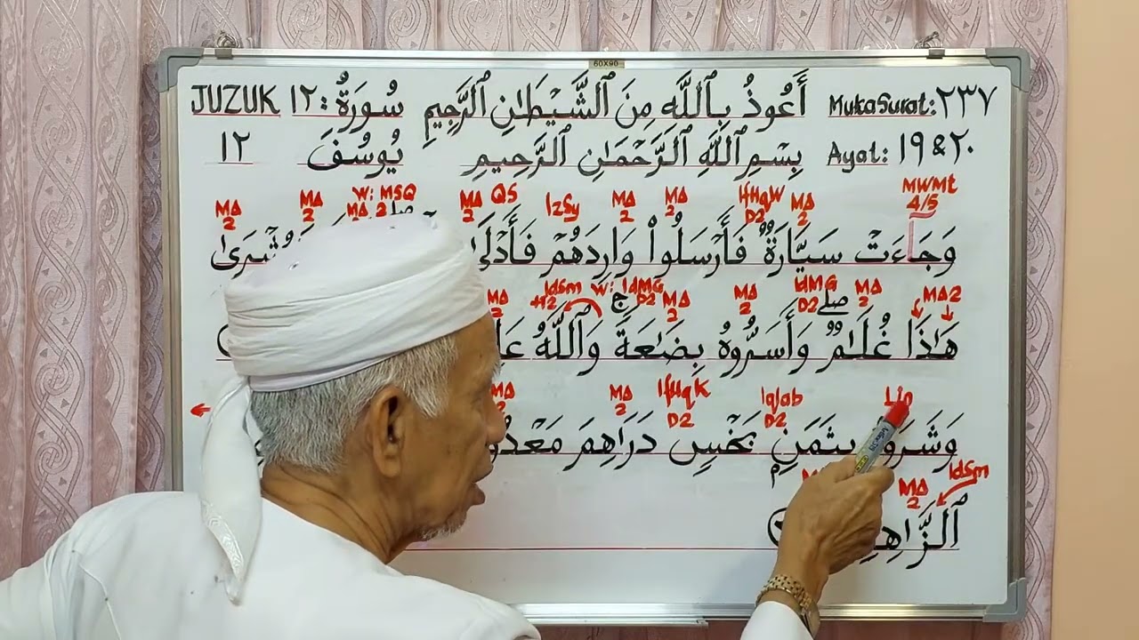 HUKUM-HUKUM TAJWID DAN MAKSUD PADA AYAT 19 DAN 20, SURAH 12. YUSUF, JUZUK 12, AL QURAN.