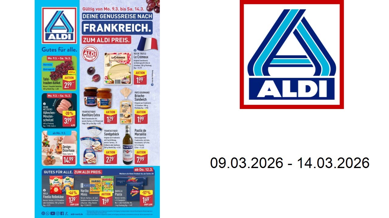 Prospekt ALDI Nord - Französische Woche - vom 09.03. bis 14.03.2026