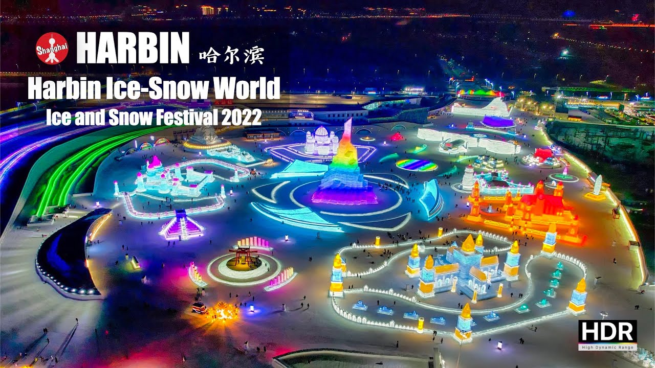 [4K HDR] Harbin Ice and Snow World 2022 ❄️ Исследуйте сверкающие ледяные скульптуры