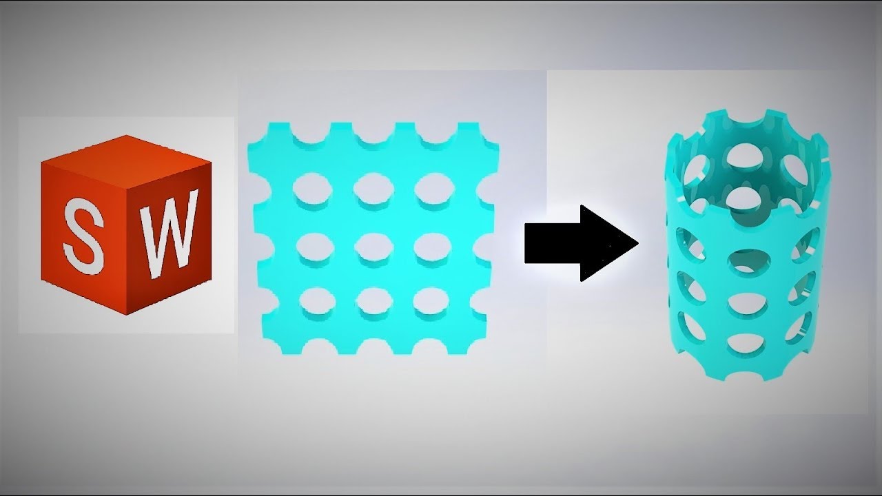 Solidworks TUTORIAL #70 How to ROLL A PLATE into PIPE