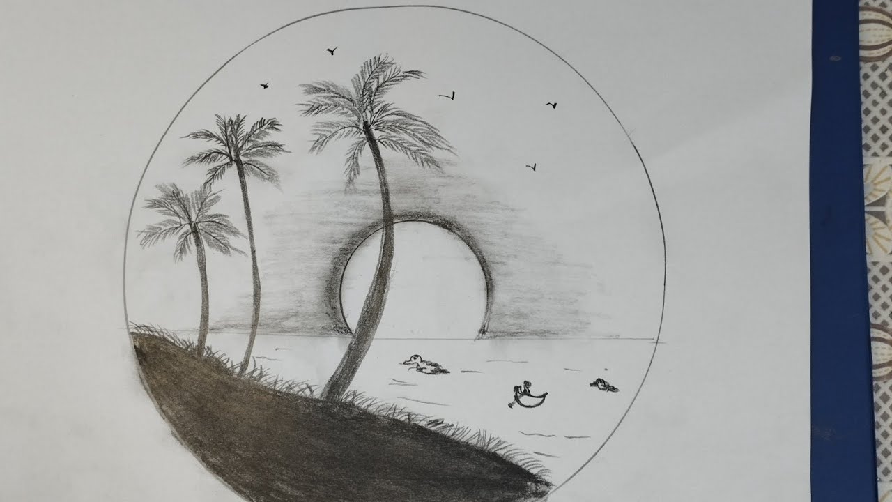 How to draw beautiful landscape scenery@pencil art