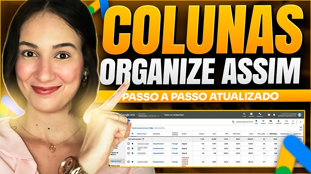 COMO ORGANIZAR AS COLUNAS DO GOOGLE ADS ATUALIZADO 2024 ✅ Clique a clique