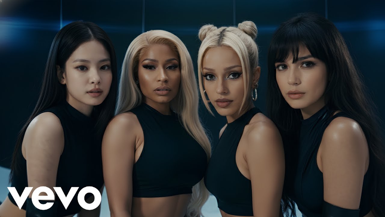 Nicki Minaj, Doja Cat, Jennie - Bad Guy (ft. Indila, K-POP) | (Official lyric video)
