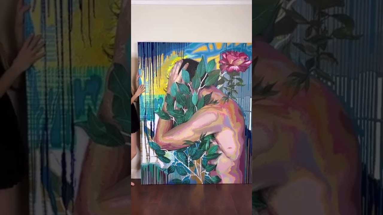 Large scale acrylic painting ManonPaints