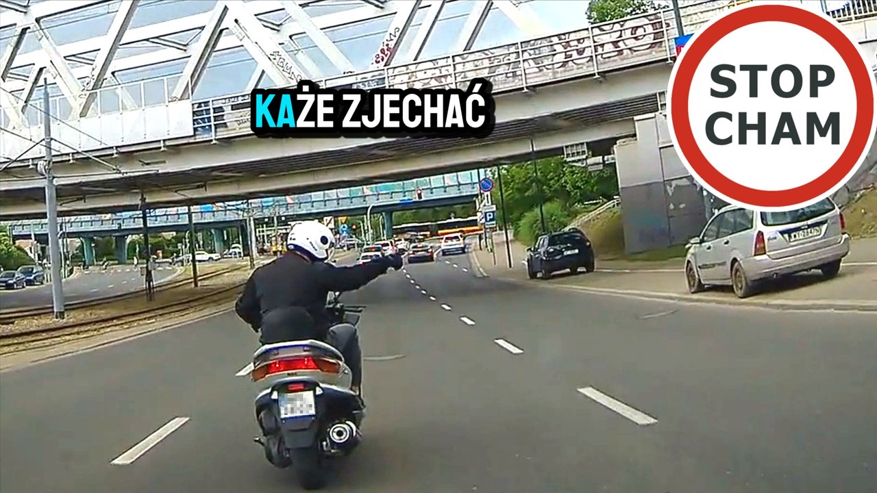 Agresor na skuterze każe zjechać #2255 Wasze Filmy