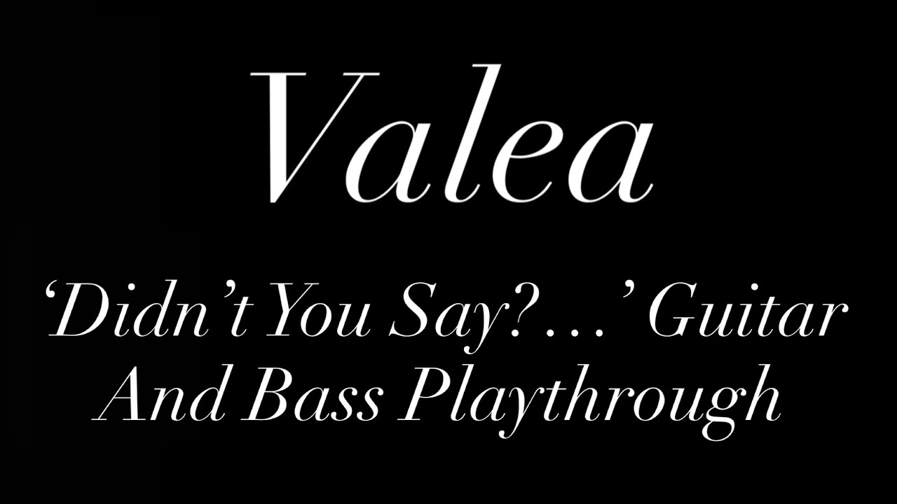 Valea - 'Didn't You Say?...' (Official Guitar And Bass Playthrough)