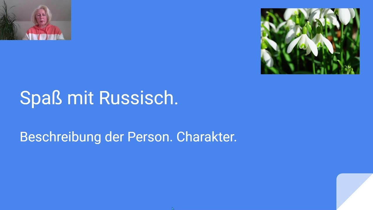 Beschreibung der Person. Charakter.