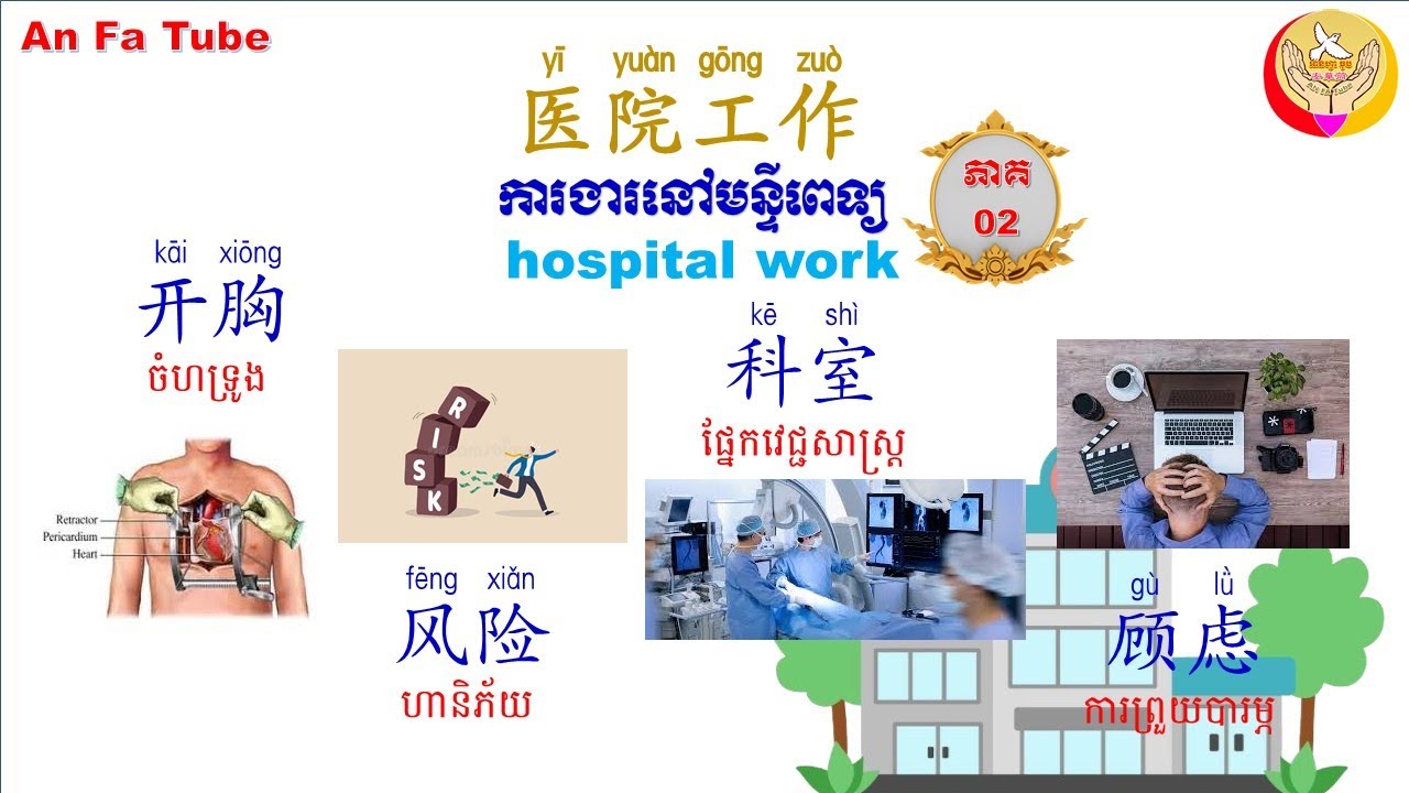 ការងារនៅមន្ទីរពេទ្យ | 医院工作-02 | Learn Chinese -រៀនចិន, An Fa Tube,EP253【អក្សរចិន/ 汉字】Rean Chen|学中文
