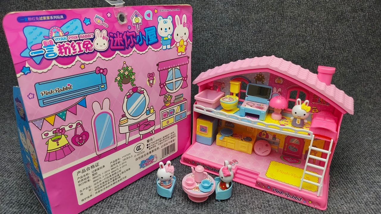7 Minutes Satisfying With Unboxing Pink Rabbit Friendly House ASMR (No Music)