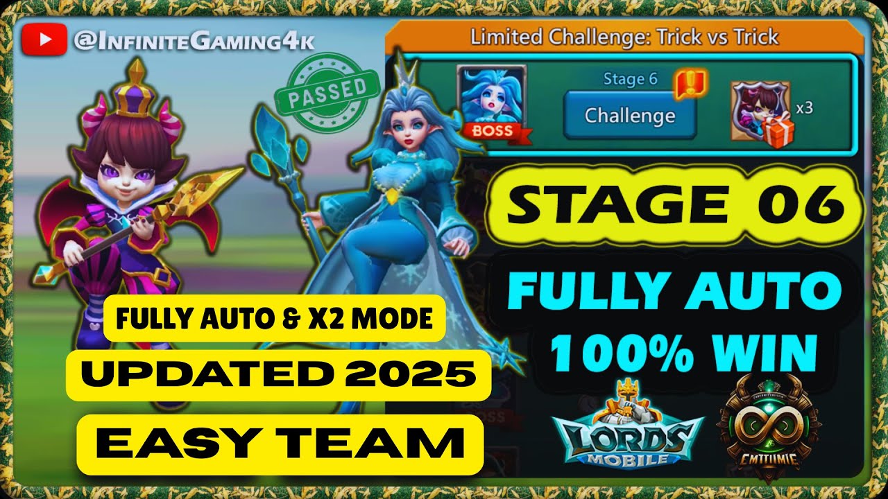 Limited Challenge Trick vs Trick Stage 6 auto| Lords Mobile Petite Devil Stage 6 auto mode 2025