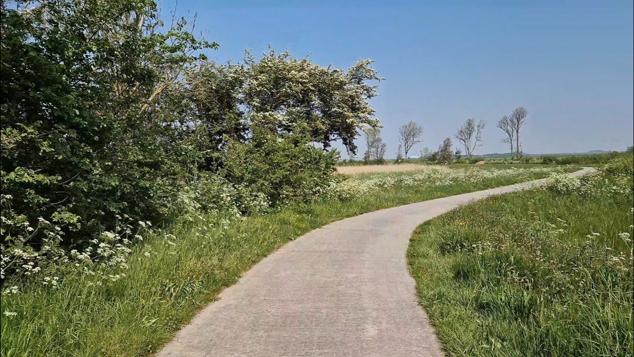 Texel op de fiets. rondje polder Waal en Burg / De Dennen. fietsroute voor hometrainer fahrrad  