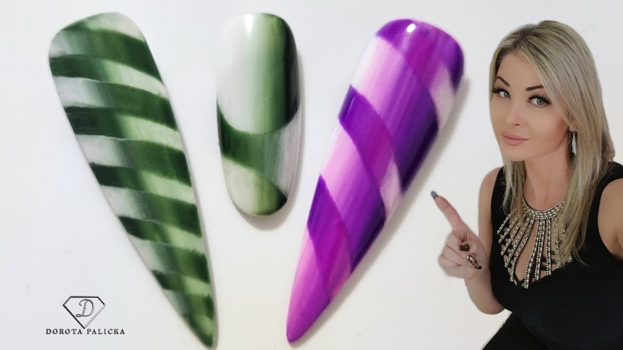 Optical illusion ombre french trend. Double ombre nail art in different shapes and lengths.